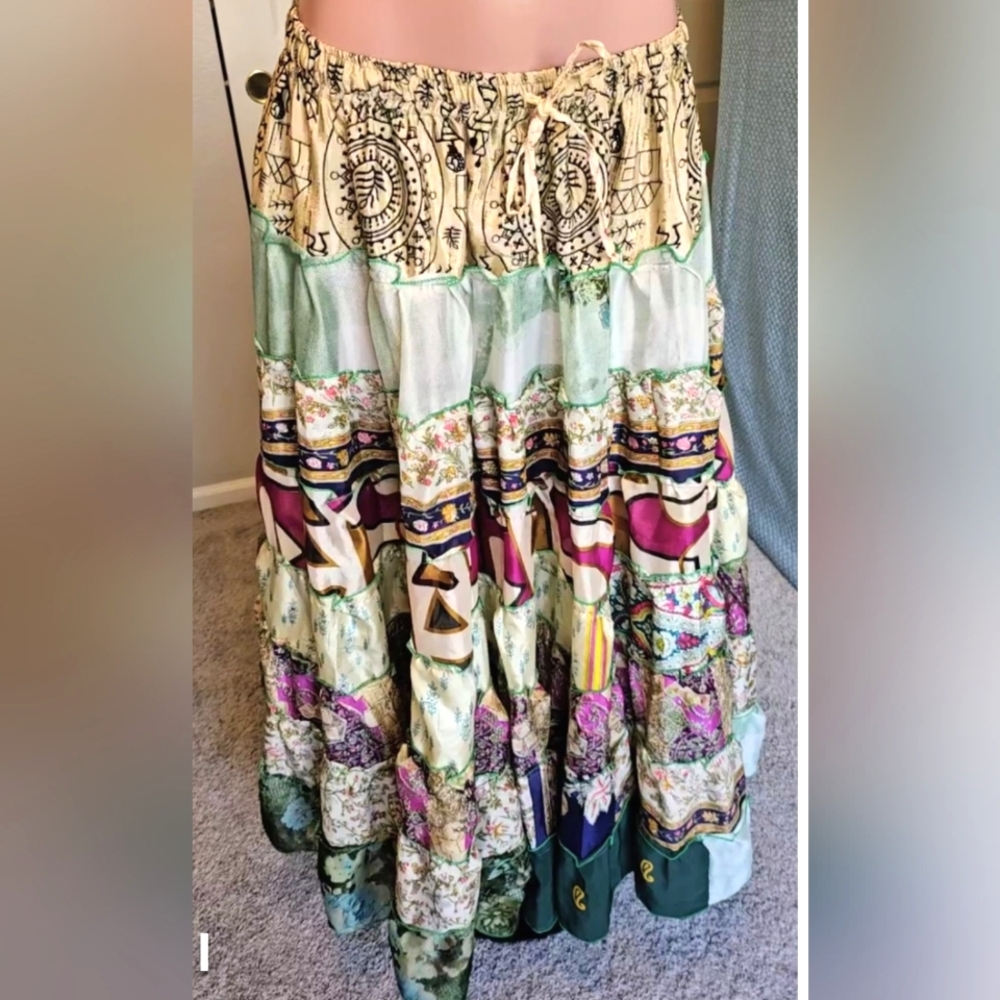 Eve Bohemian Patchwork Maxi Skirt